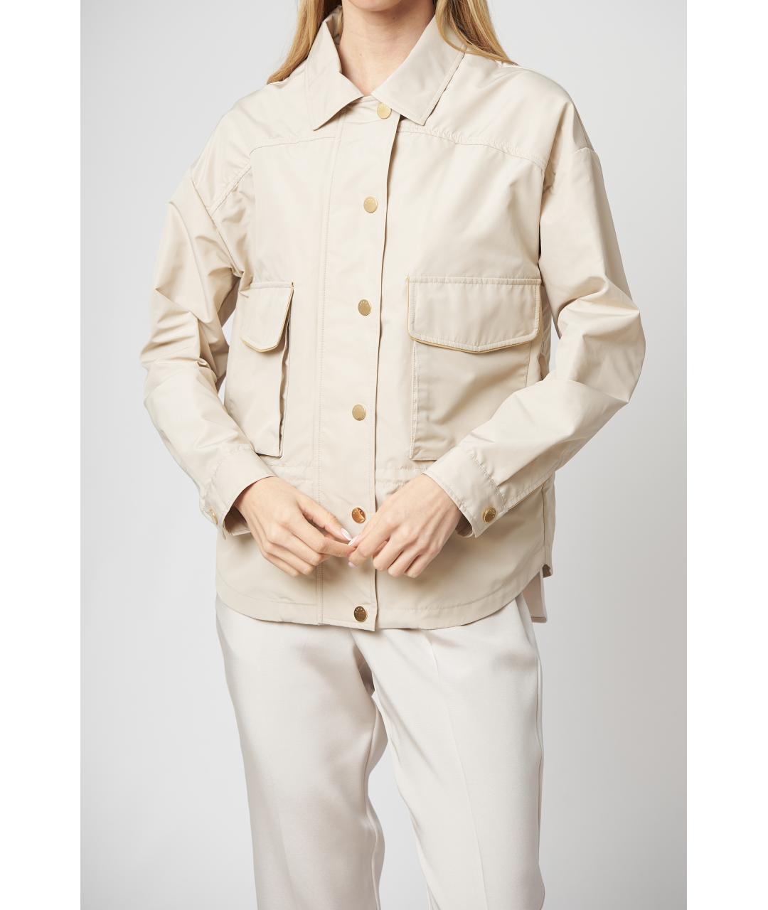 KITON Бежевая полиэстеровая куртка, фото 6