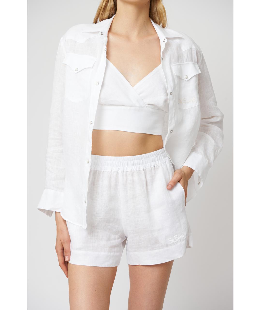 MC2 SAINT BARTH Белая льняная майка, фото 3