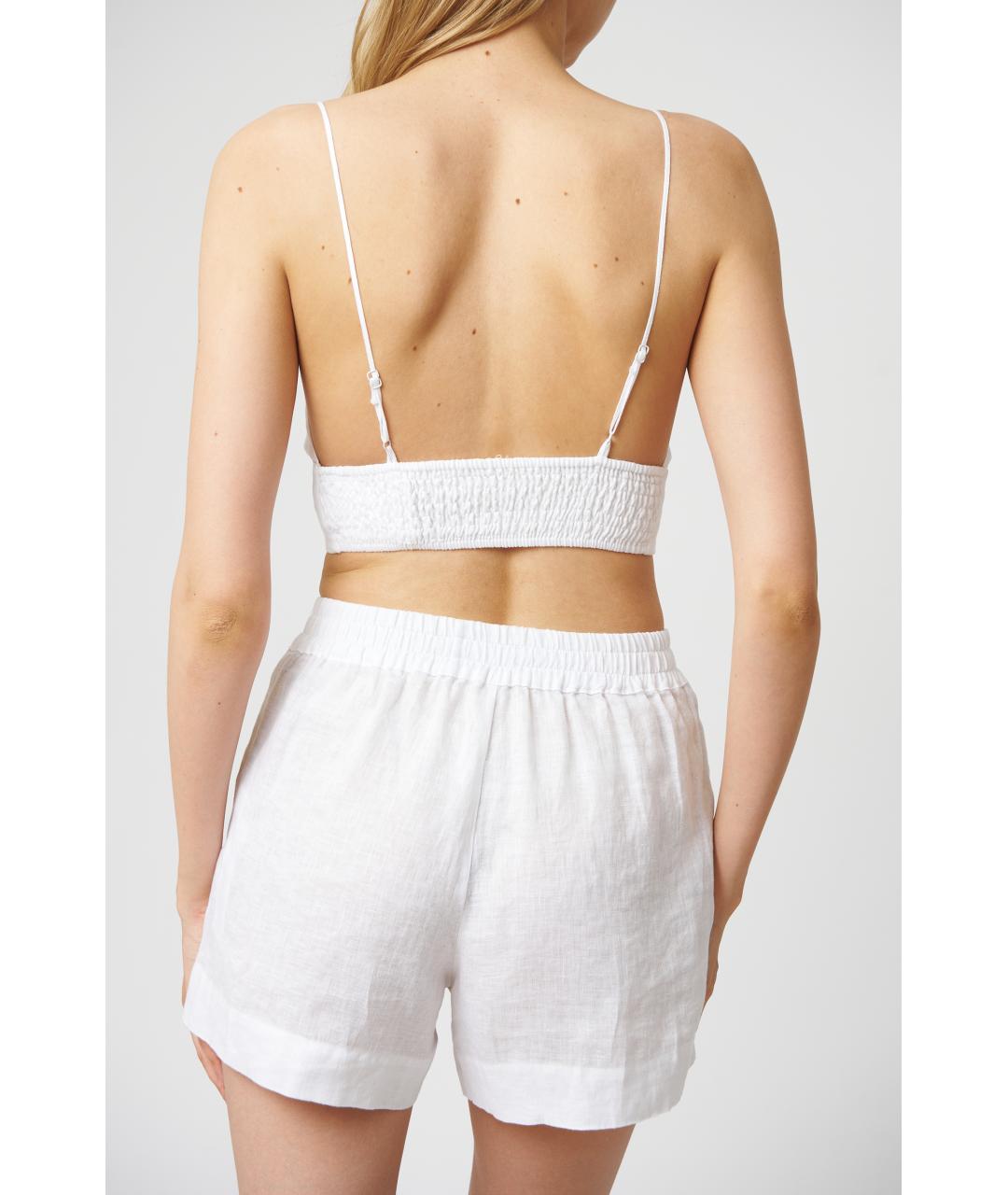 MC2 SAINT BARTH Белая льняная майка, фото 4