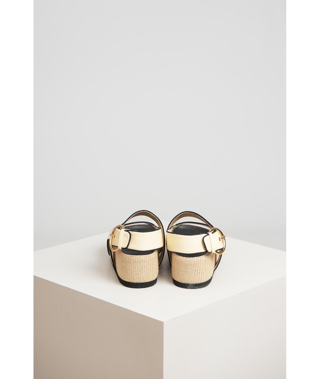 NEOUS Бежевые кожаные сандалии, фото 3