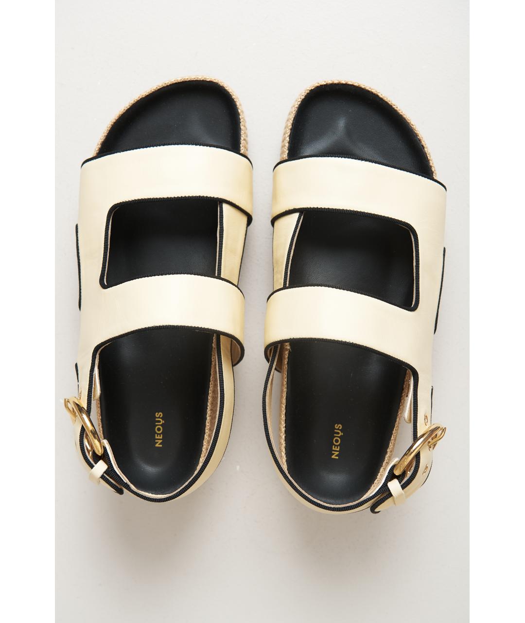 NEOUS Бежевые кожаные сандалии, фото 5