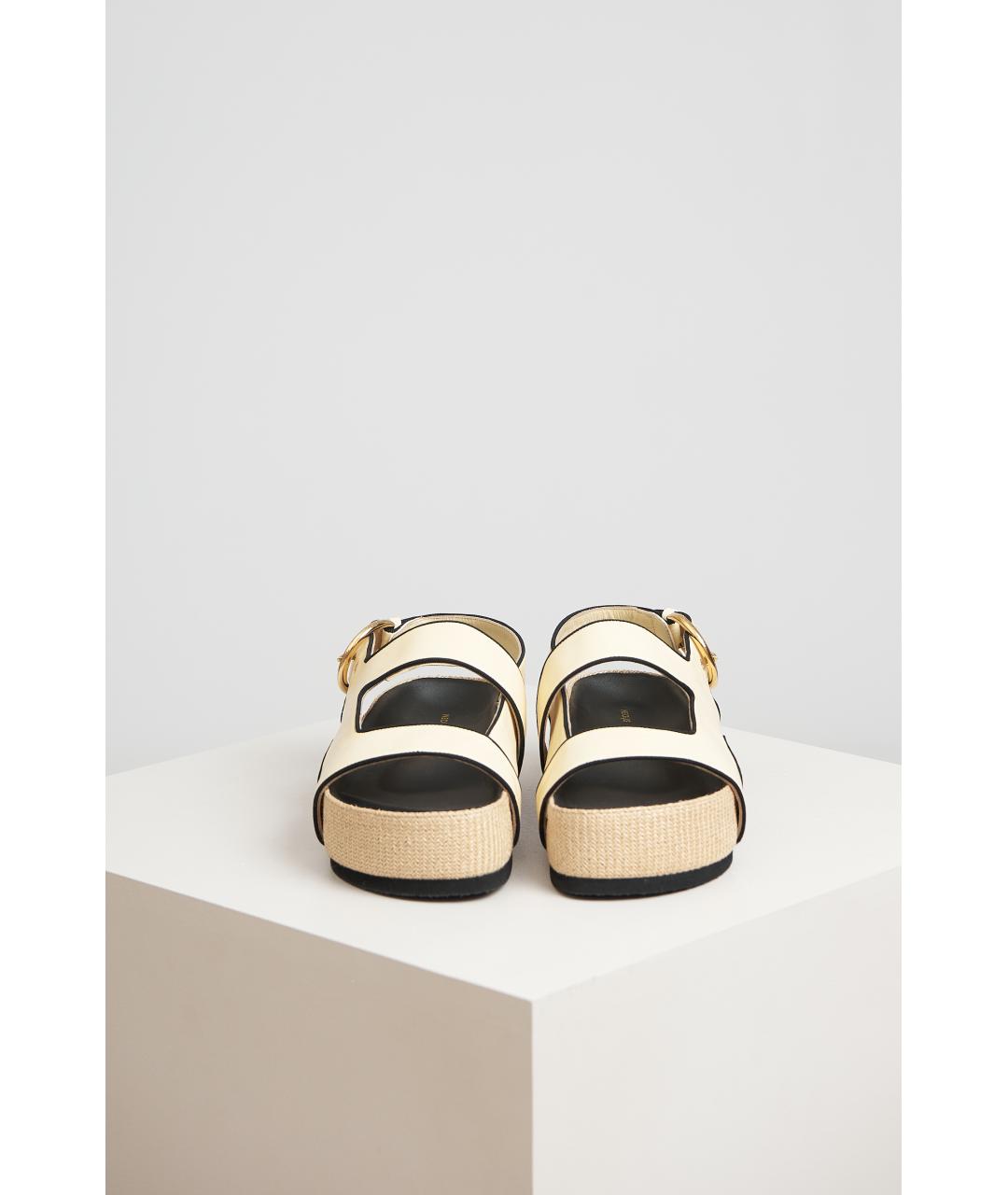 NEOUS Бежевые кожаные сандалии, фото 4