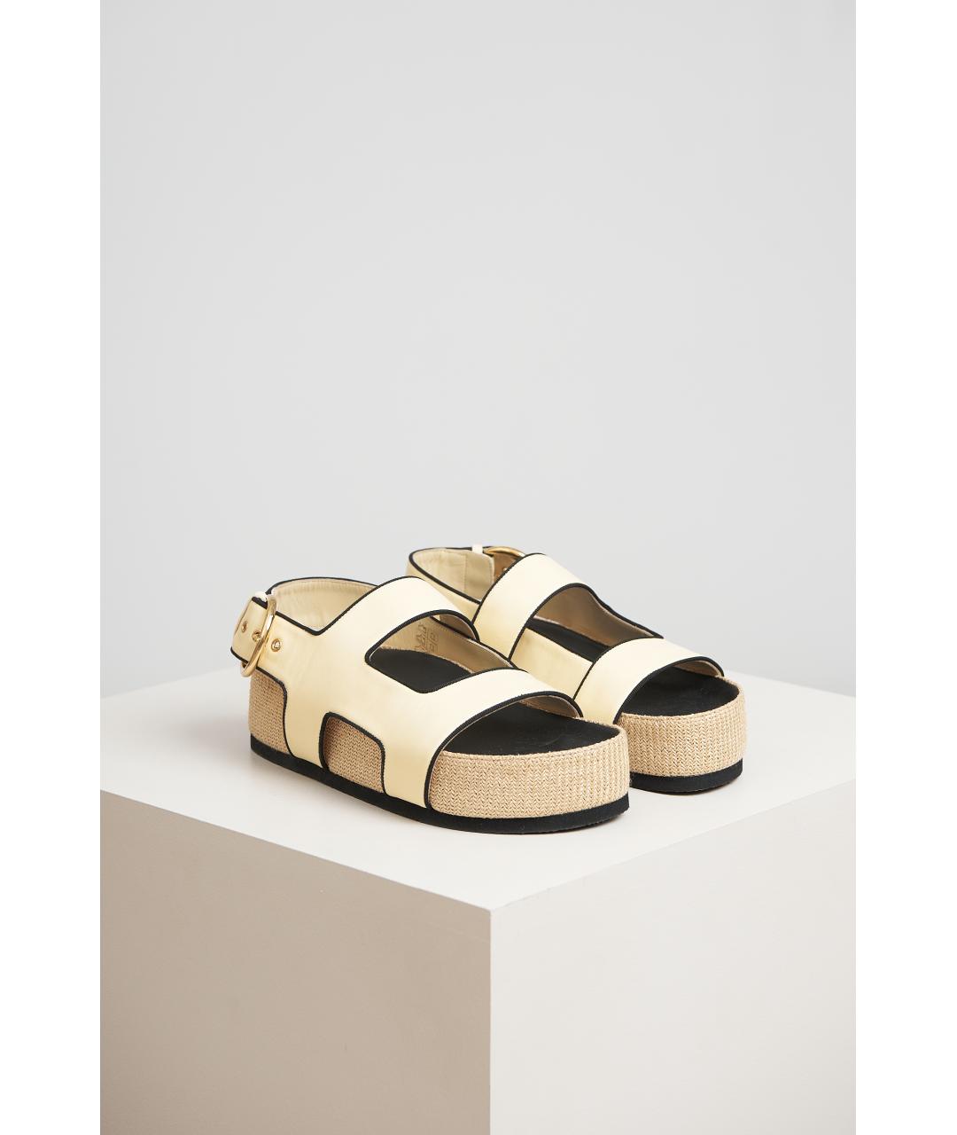 NEOUS Бежевые кожаные сандалии, фото 6