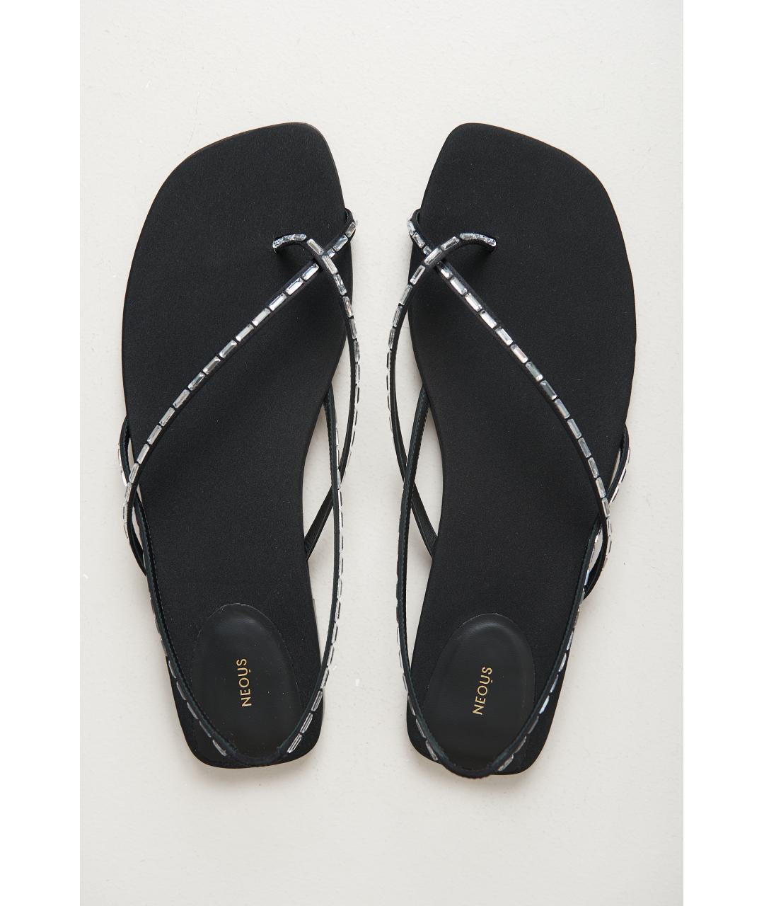 NEOUS Черные кожаные босоножки, фото 4