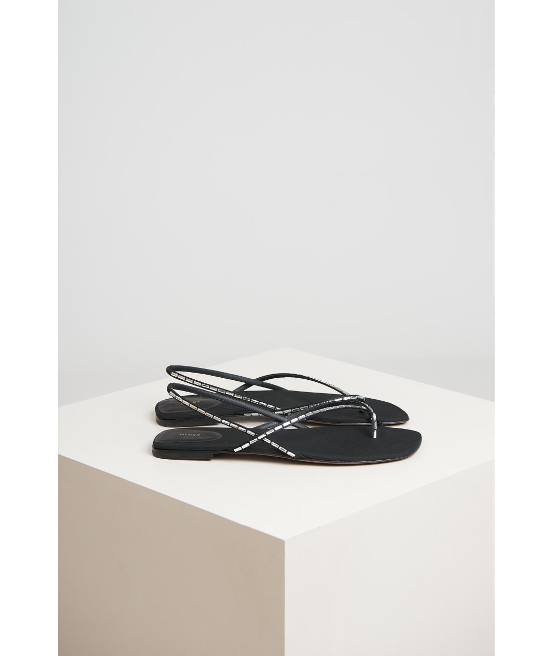 NEOUS Черные кожаные босоножки, фото 6