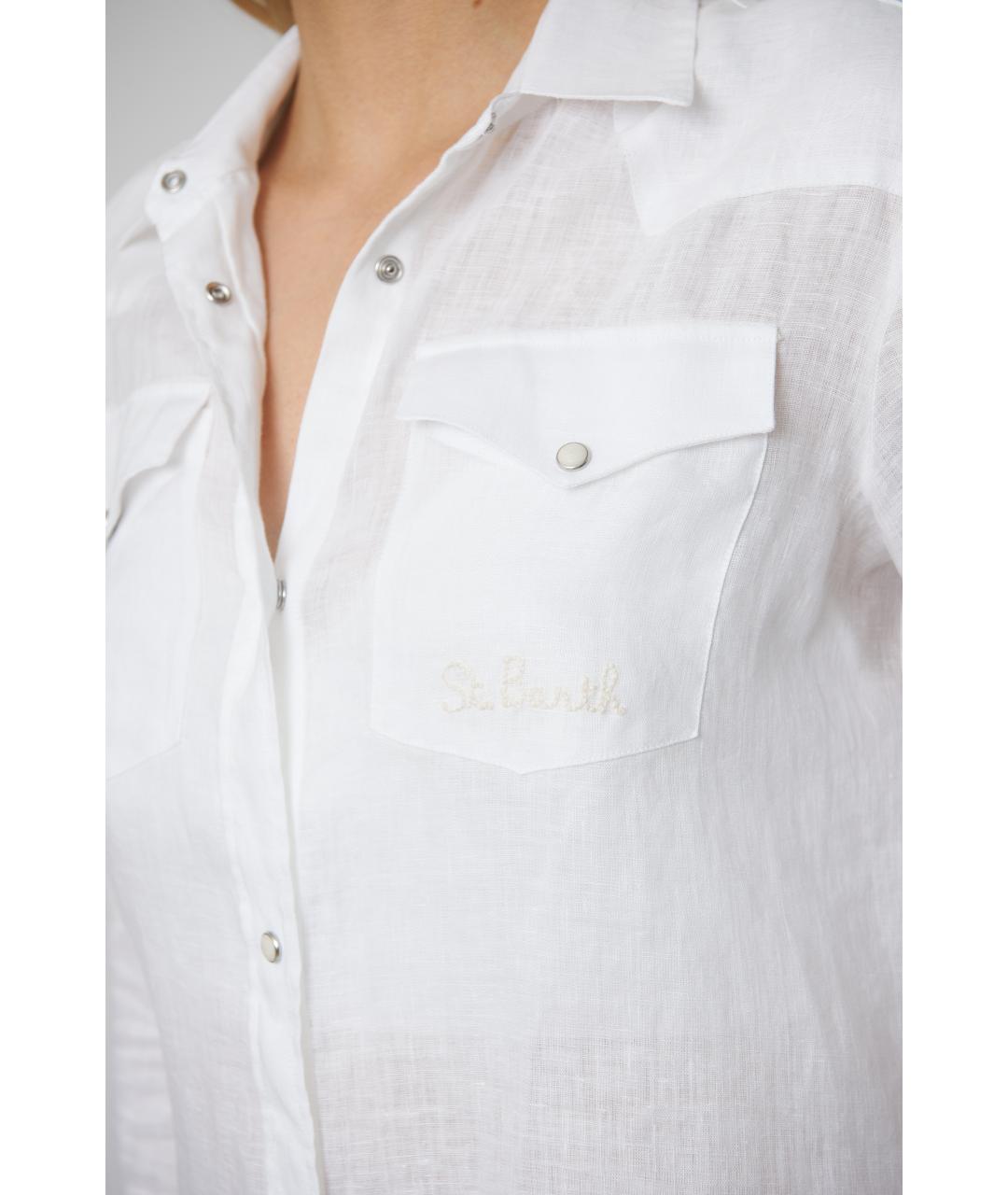 MC2 SAINT BARTH Белая льняная блузы, фото 5