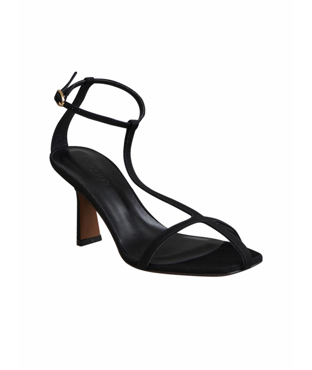 NEOUS Черные кожаные босоножки, фото 1