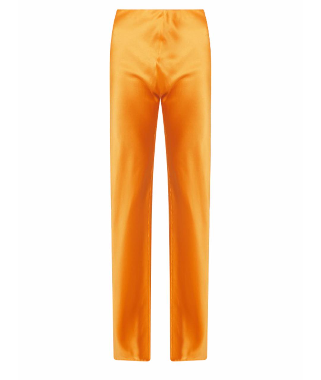 CULT GAIA Оранжевое шелковые прямые брюки, фото 1