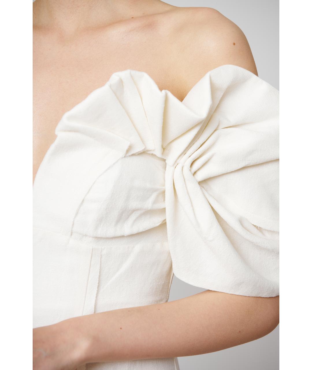 CULT GAIA Белое льняное коктейльное платье, фото 4