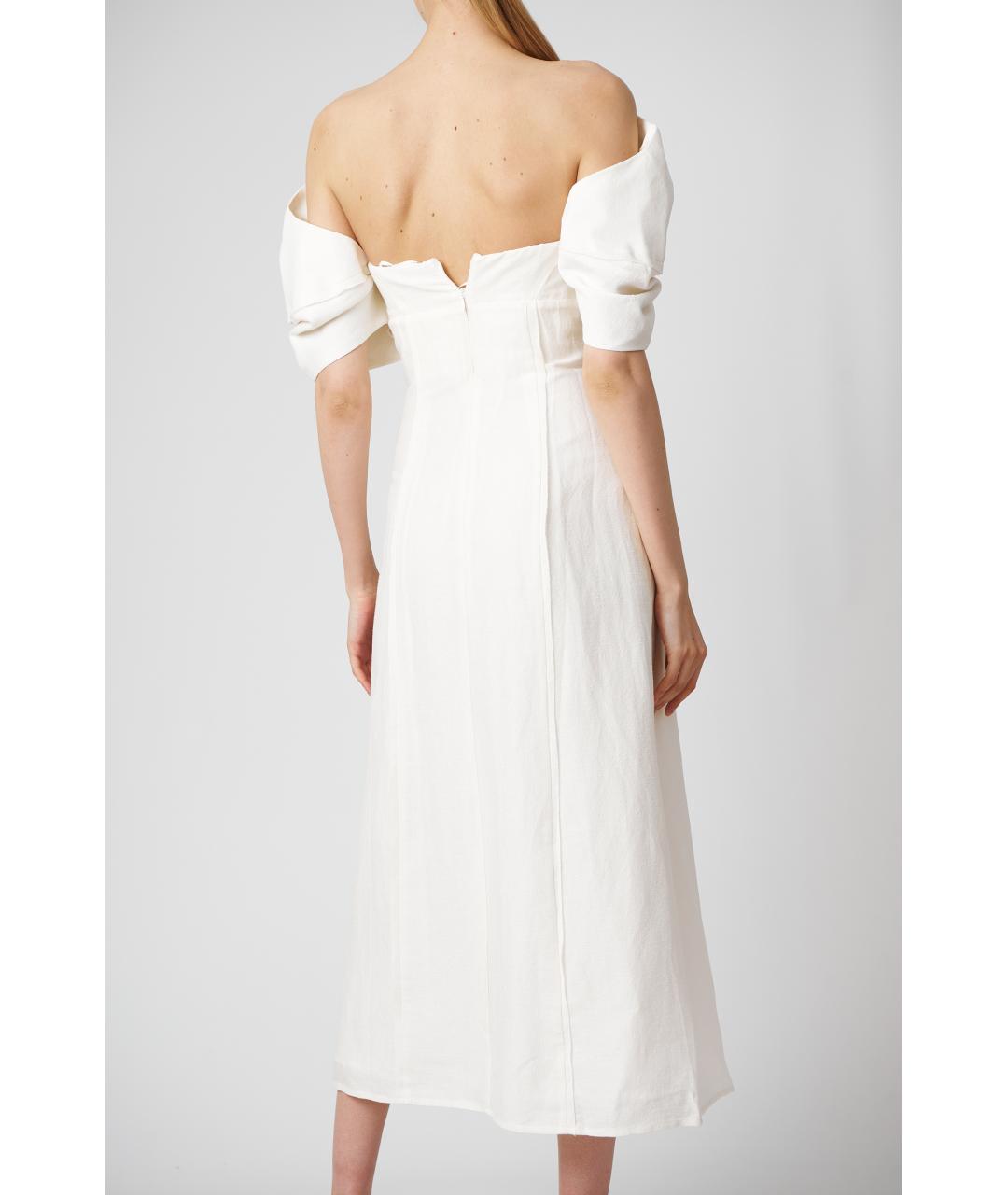 CULT GAIA Белое льняное коктейльное платье, фото 5
