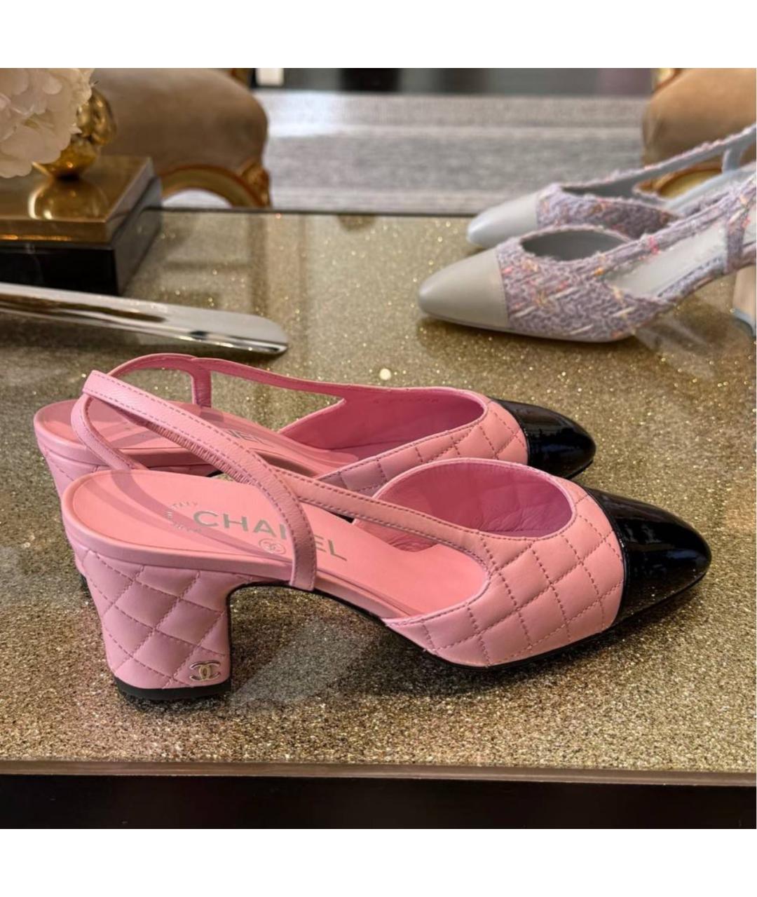 CHANEL Розовые кожаные туфли, фото 5