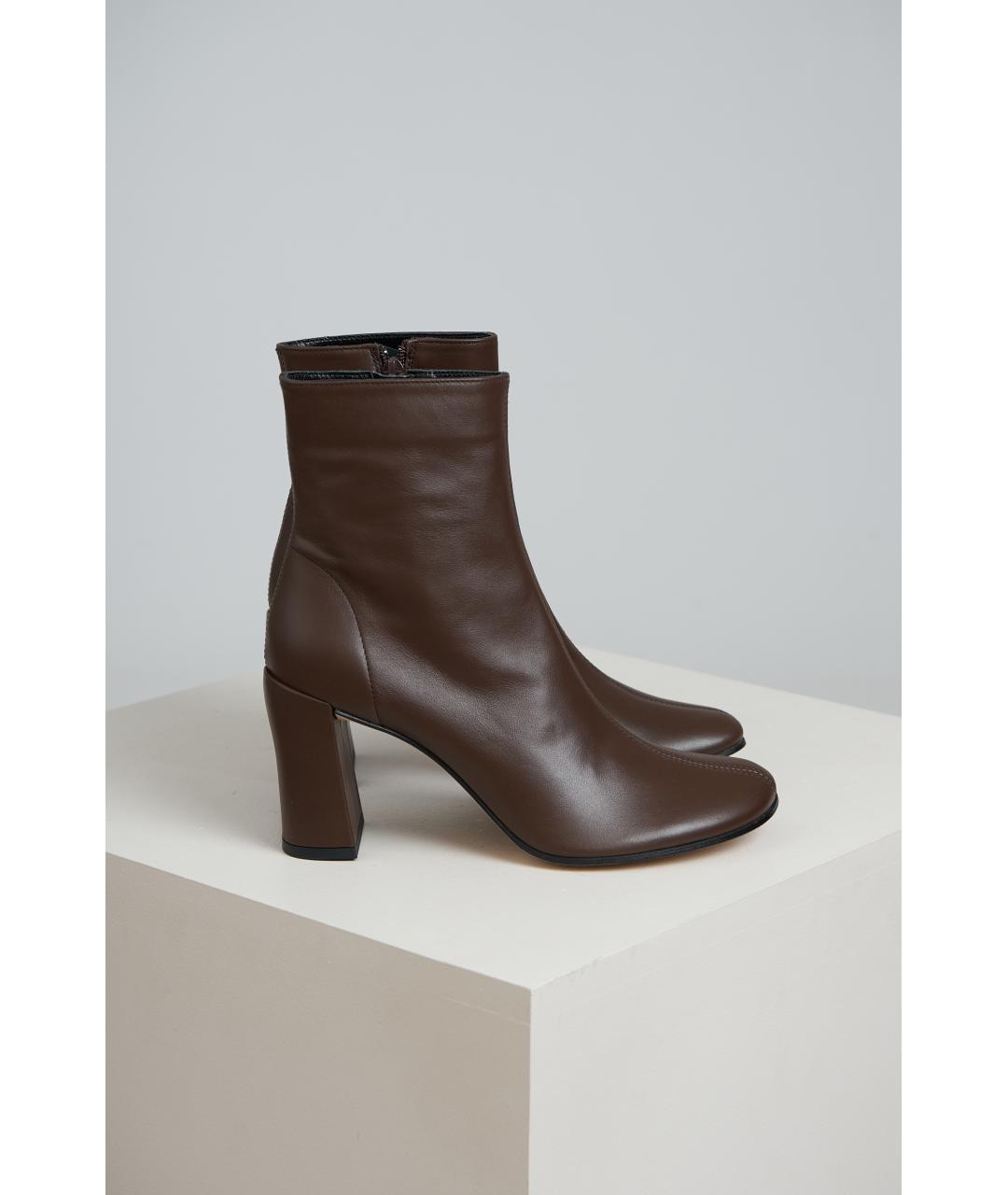 BY FAR Коричневые кожаные ботильоны, фото 2