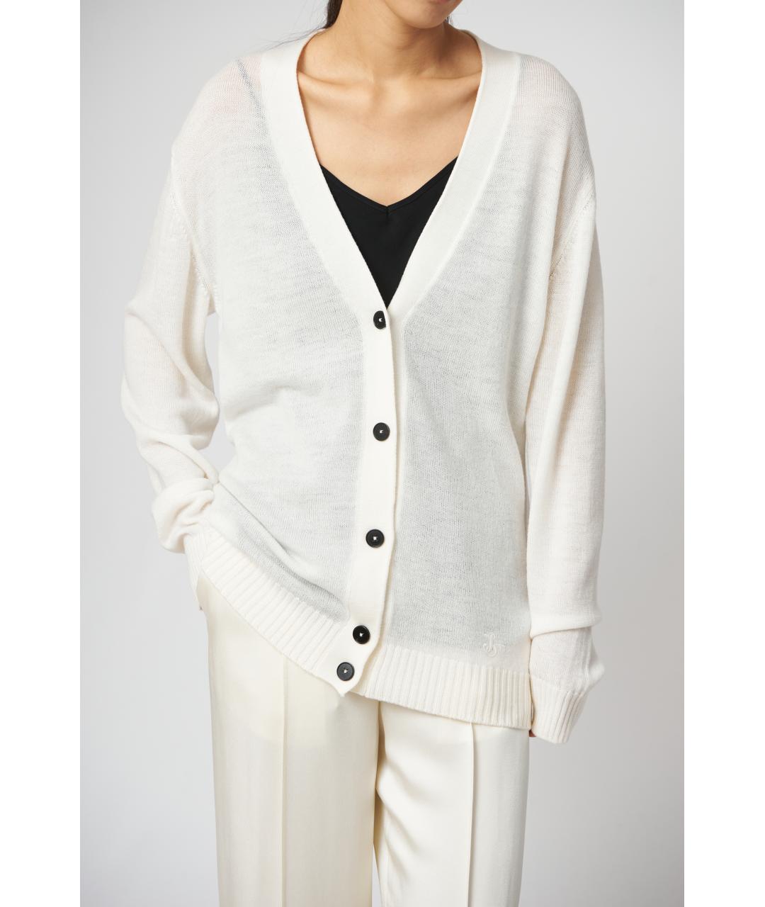 JIL SANDER Белый шерстяной кардиган, фото 2