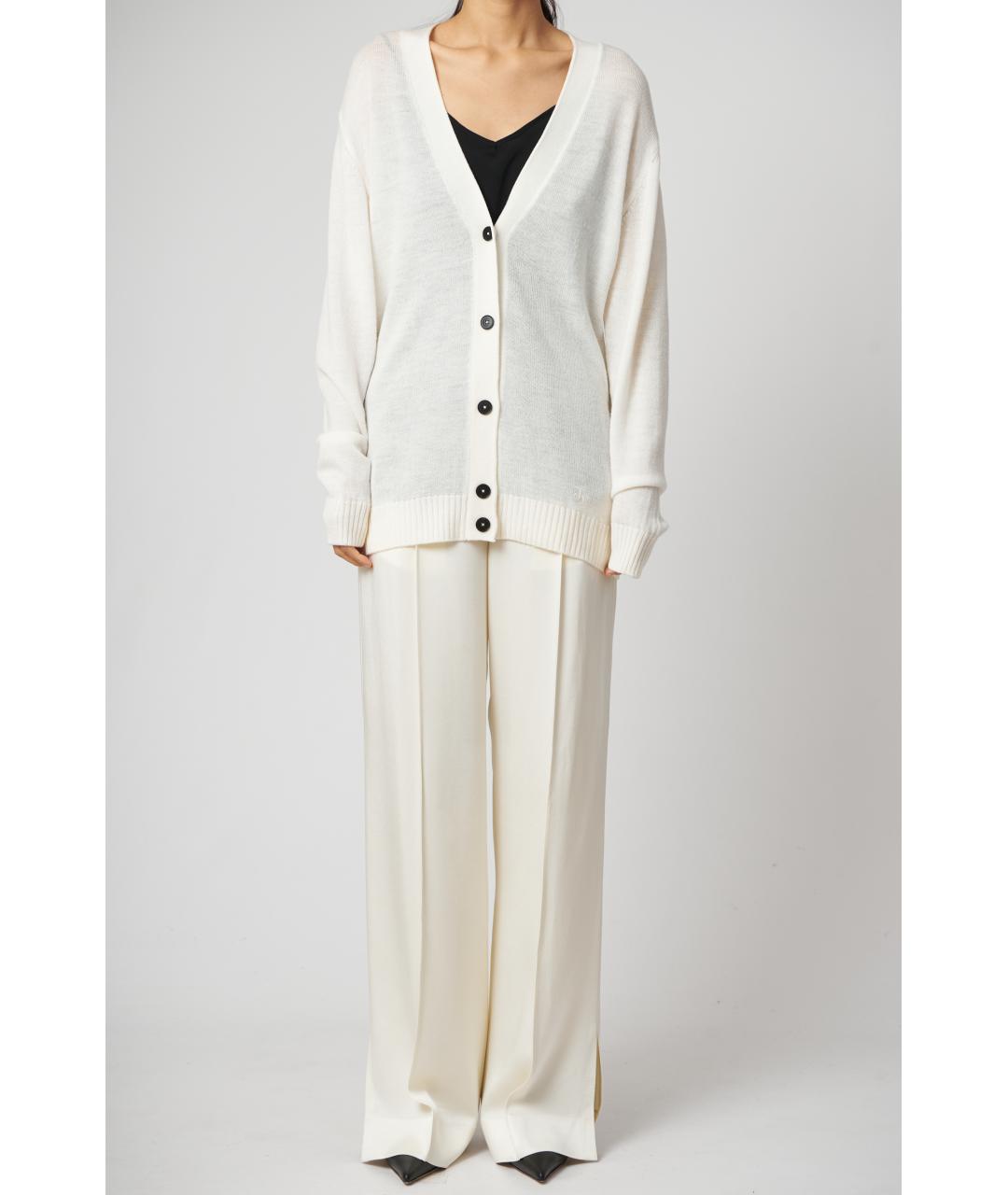 JIL SANDER Белый шерстяной кардиган, фото 3