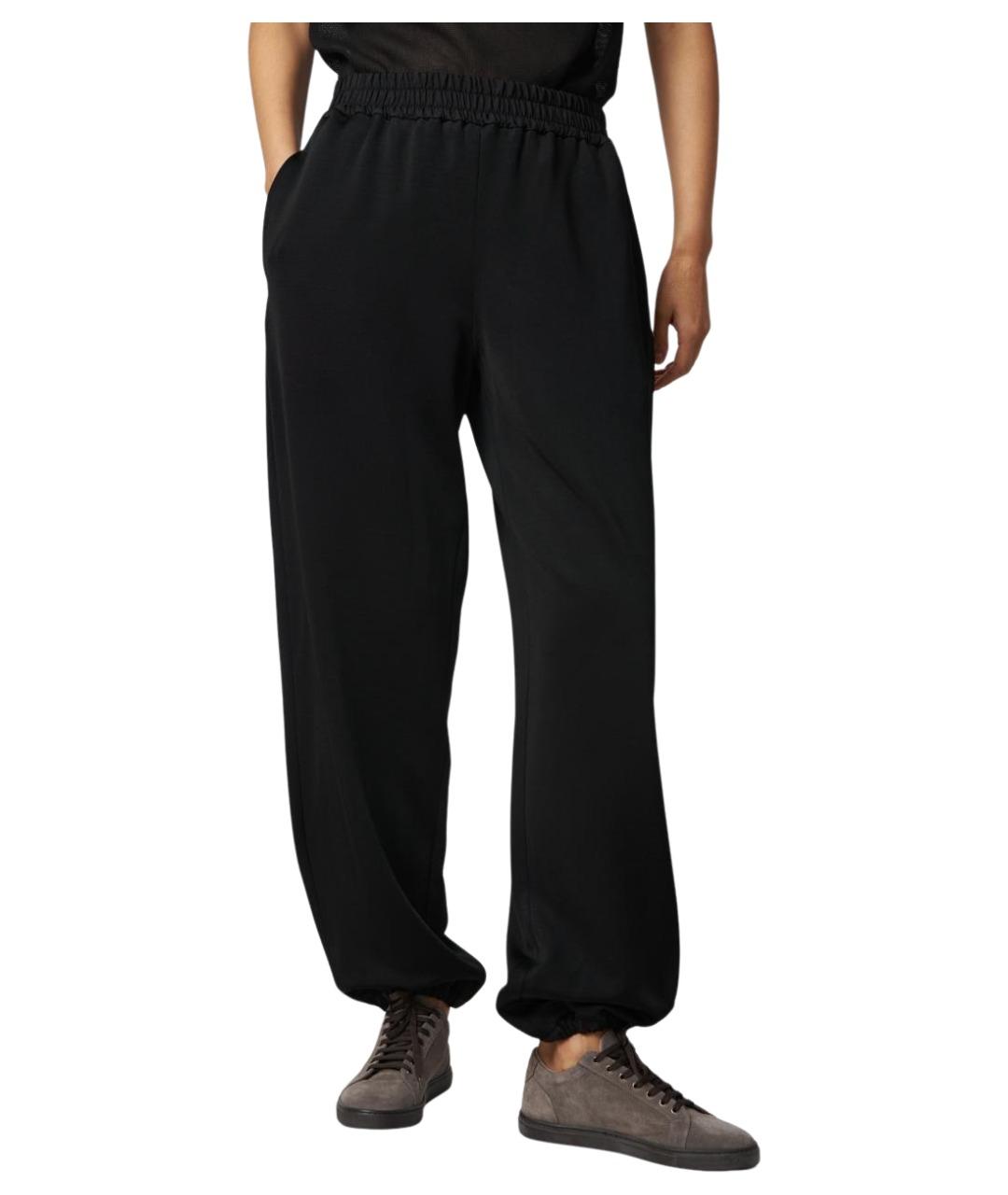 JIL SANDER Черные вискозные брюки широкие, фото 2