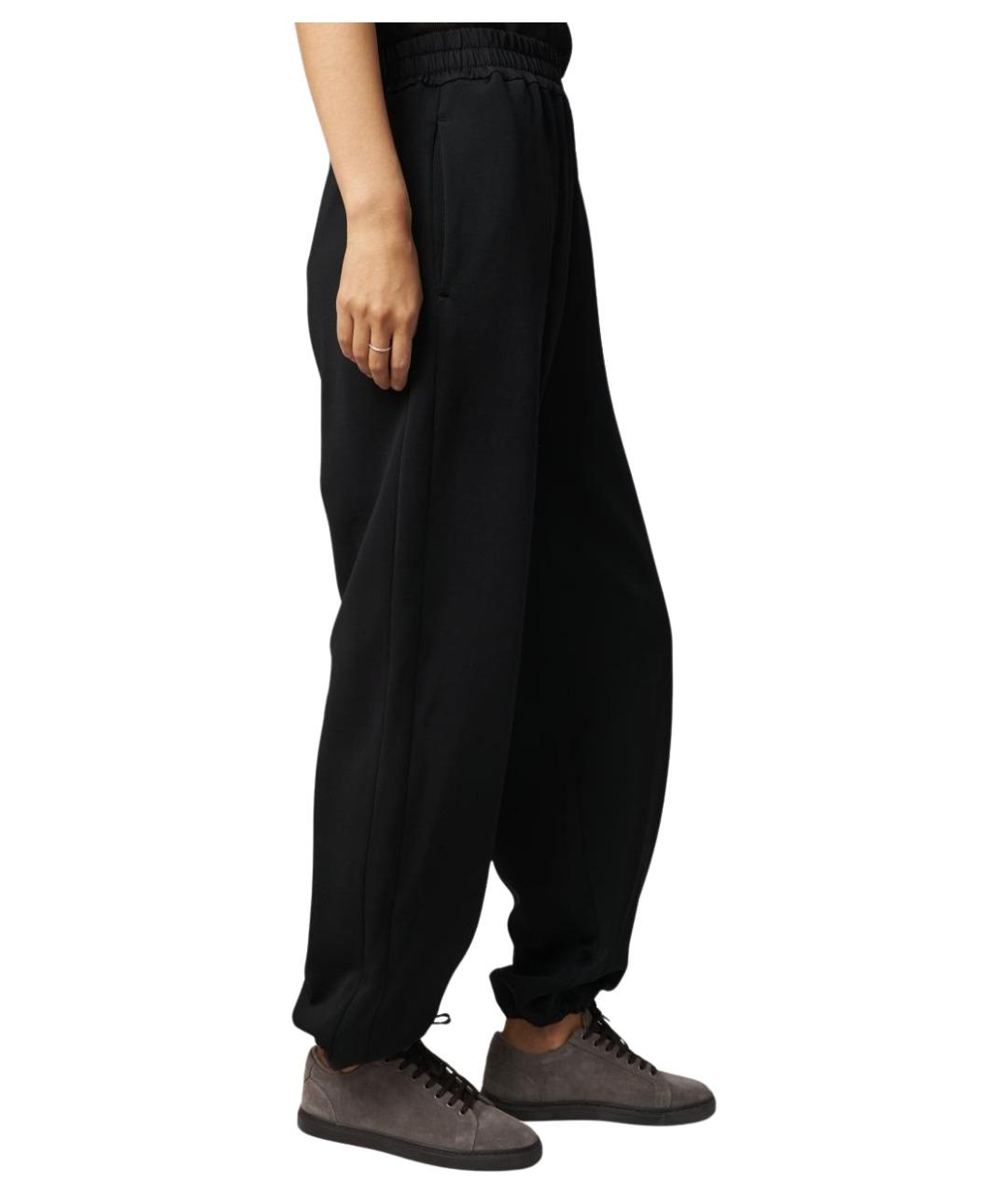 JIL SANDER Черные вискозные брюки широкие, фото 3