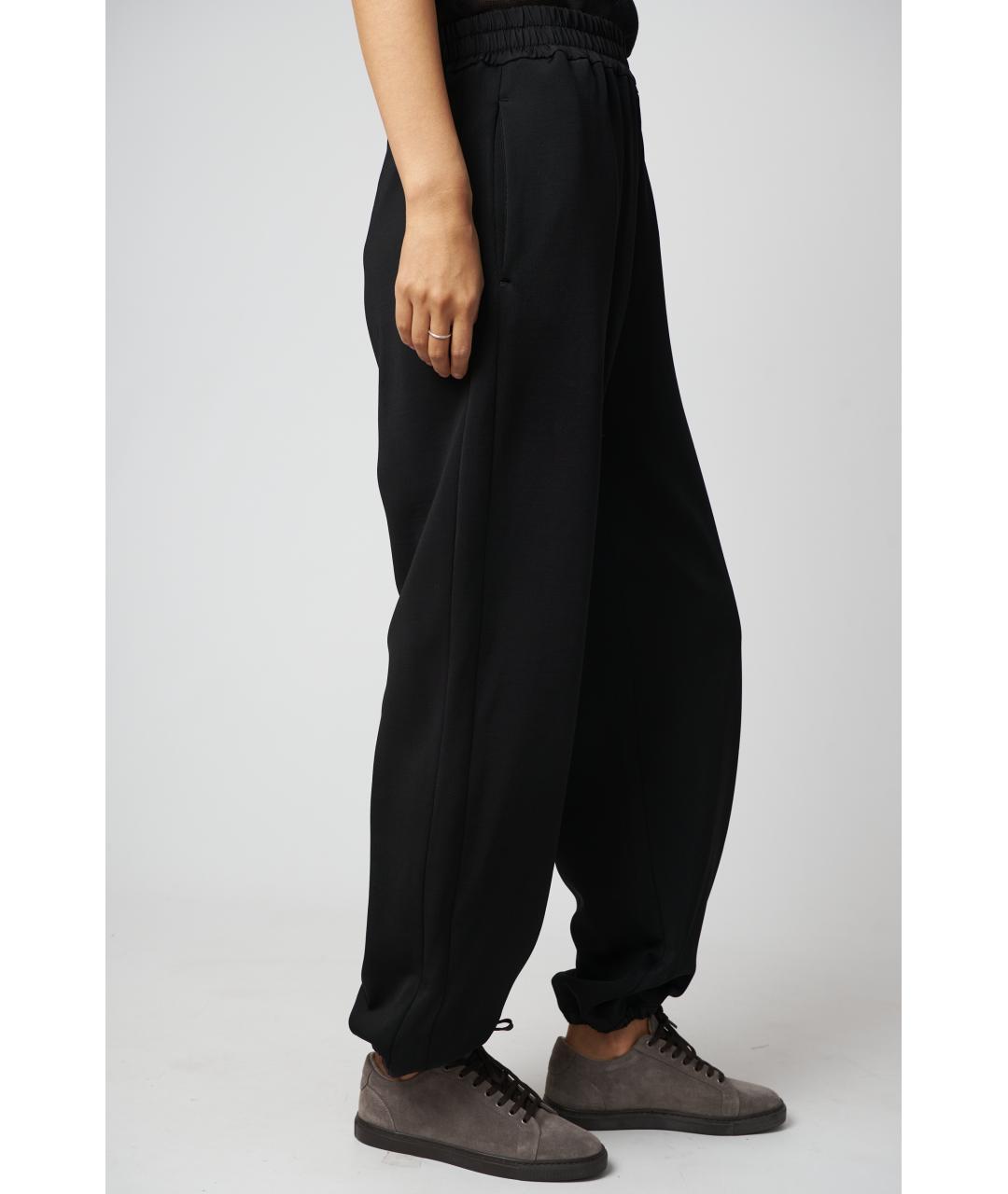 JIL SANDER Черные вискозные прямые брюки, фото 3