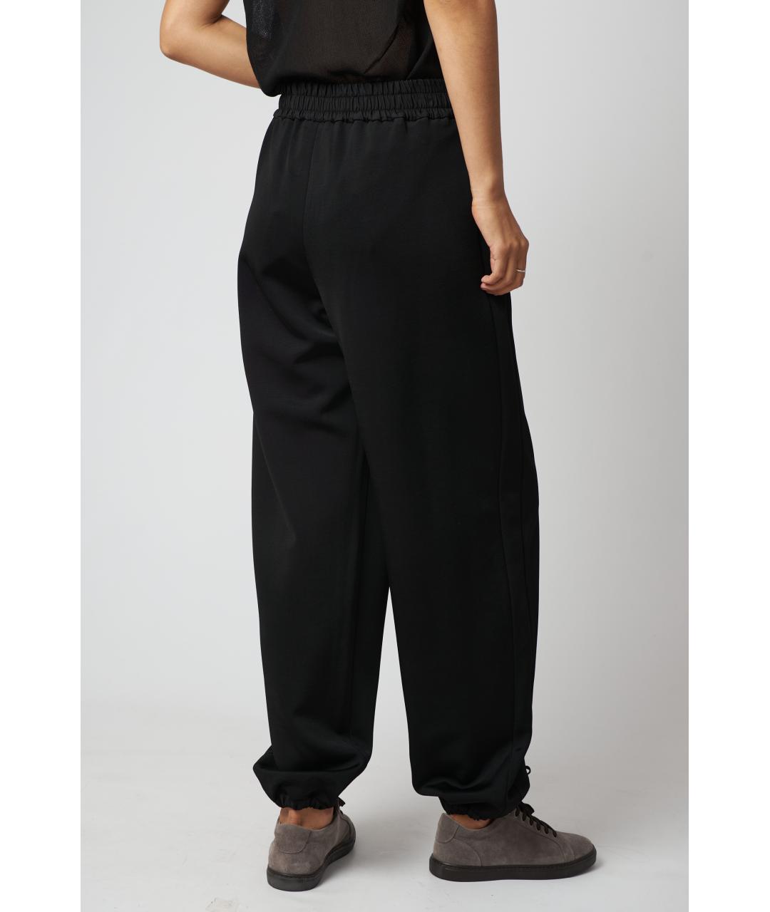 JIL SANDER Черные вискозные прямые брюки, фото 4