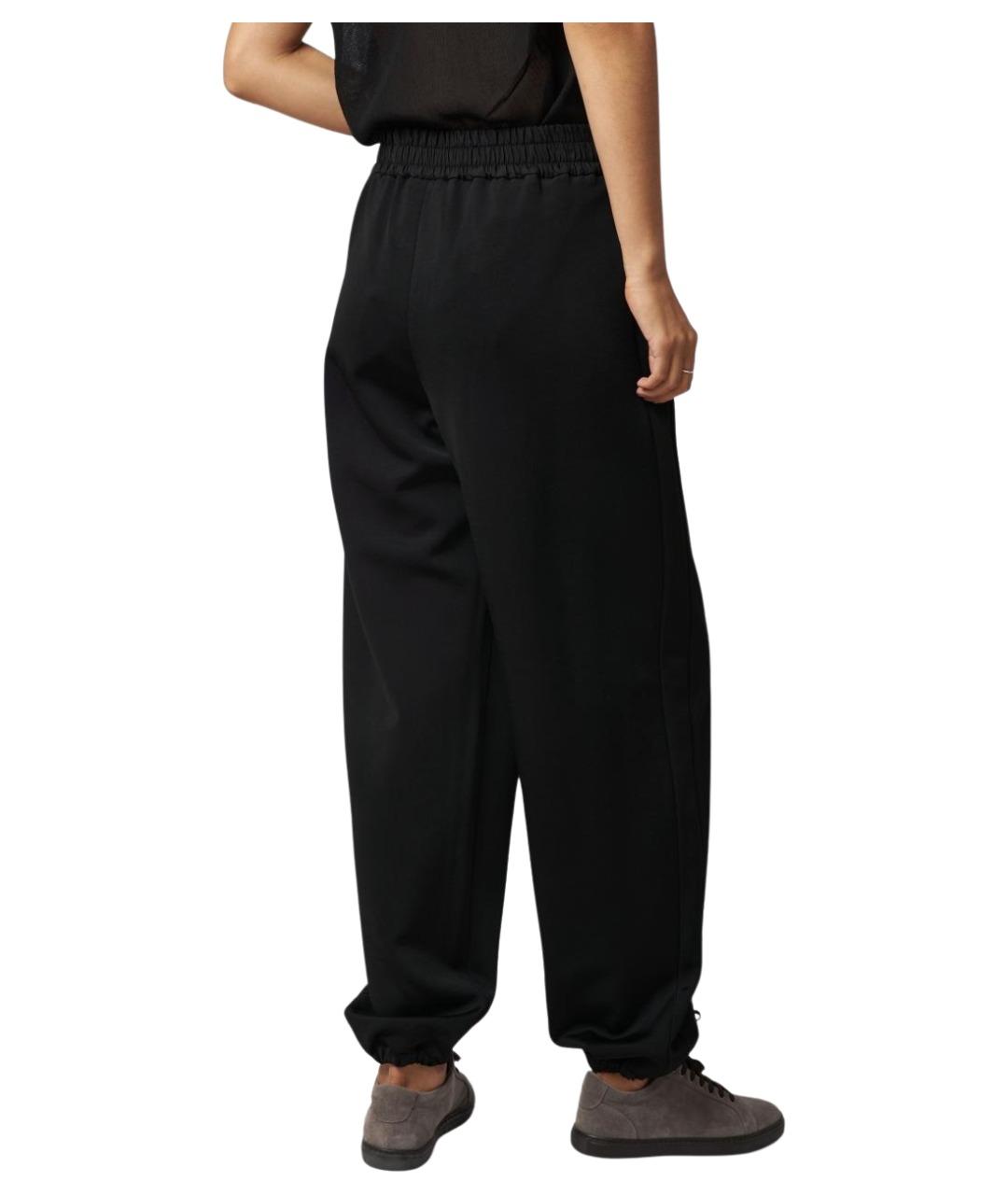 JIL SANDER Черные вискозные брюки широкие, фото 4