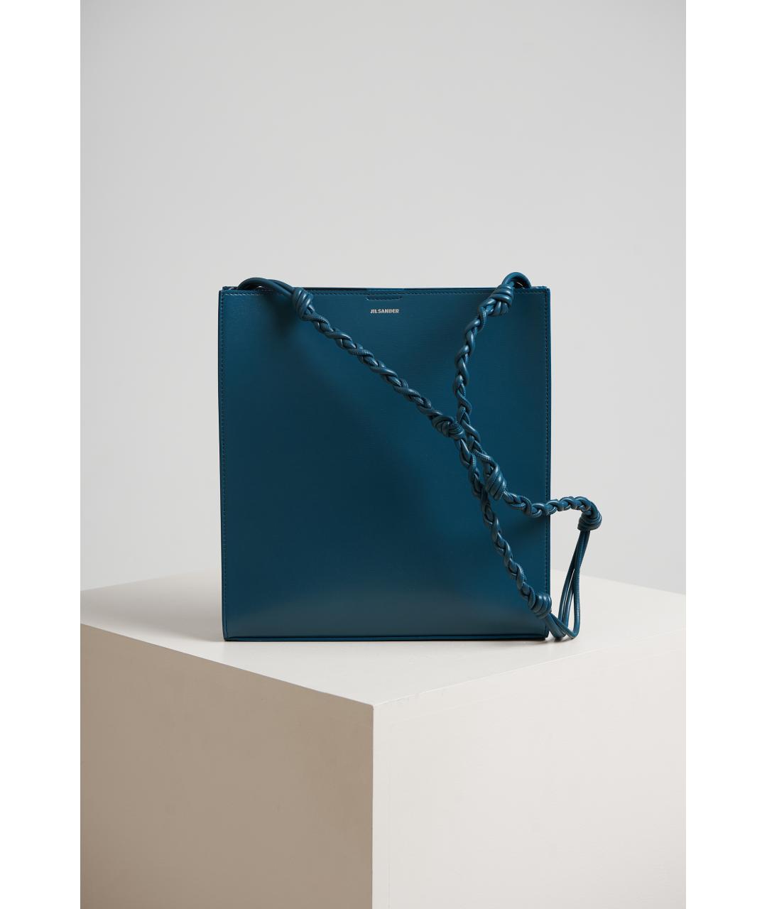 JIL SANDER Темно-синяя кожаная сумка через плечо, фото 5