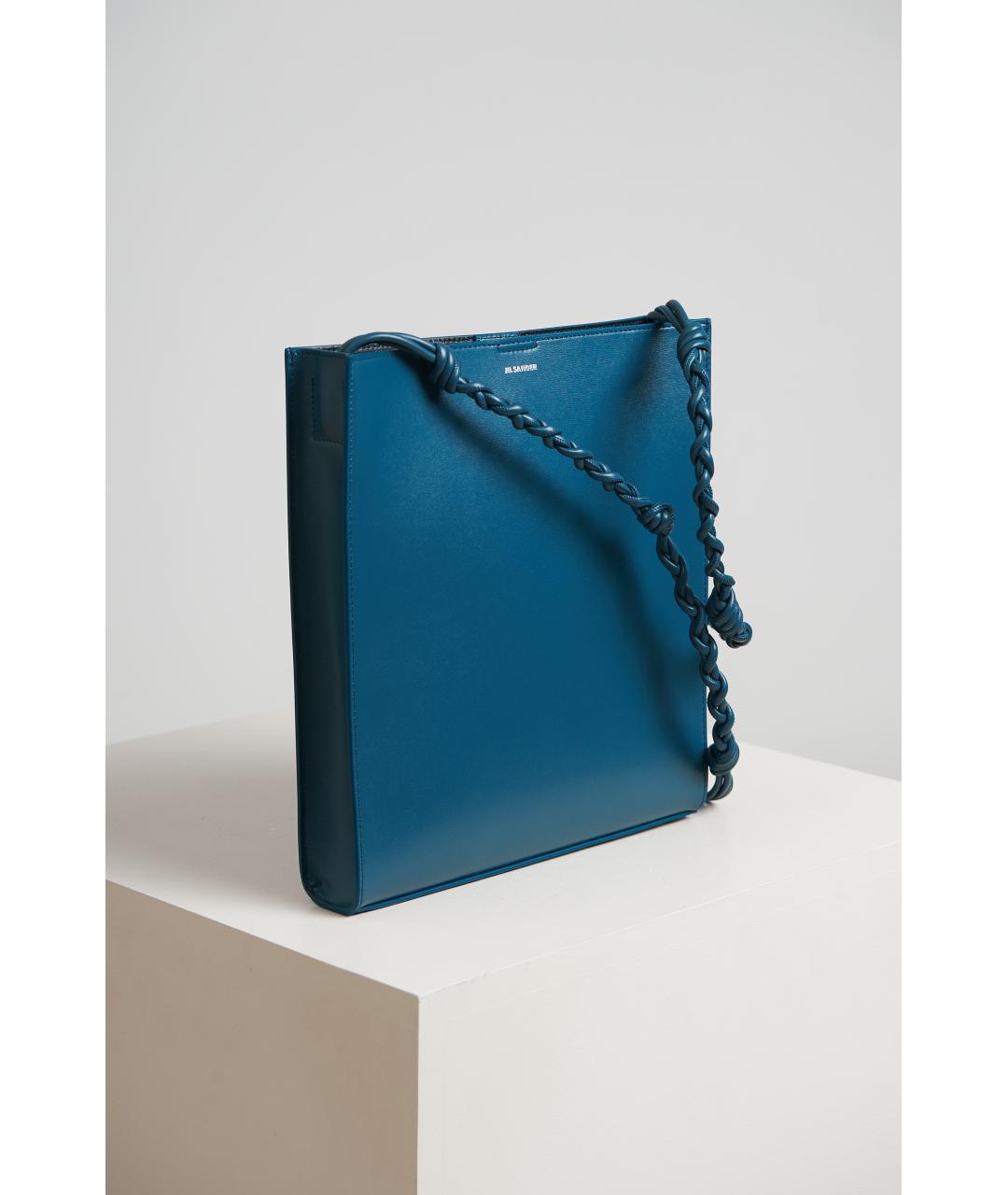 JIL SANDER Темно-синяя кожаная сумка через плечо, фото 3