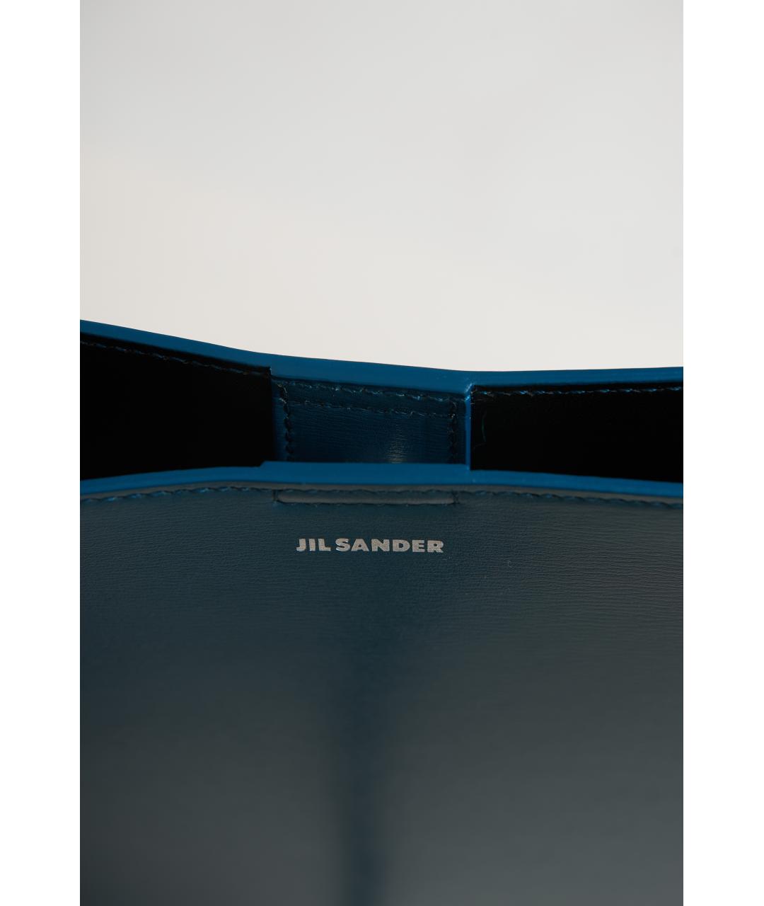 JIL SANDER Темно-синяя кожаная сумка через плечо, фото 4