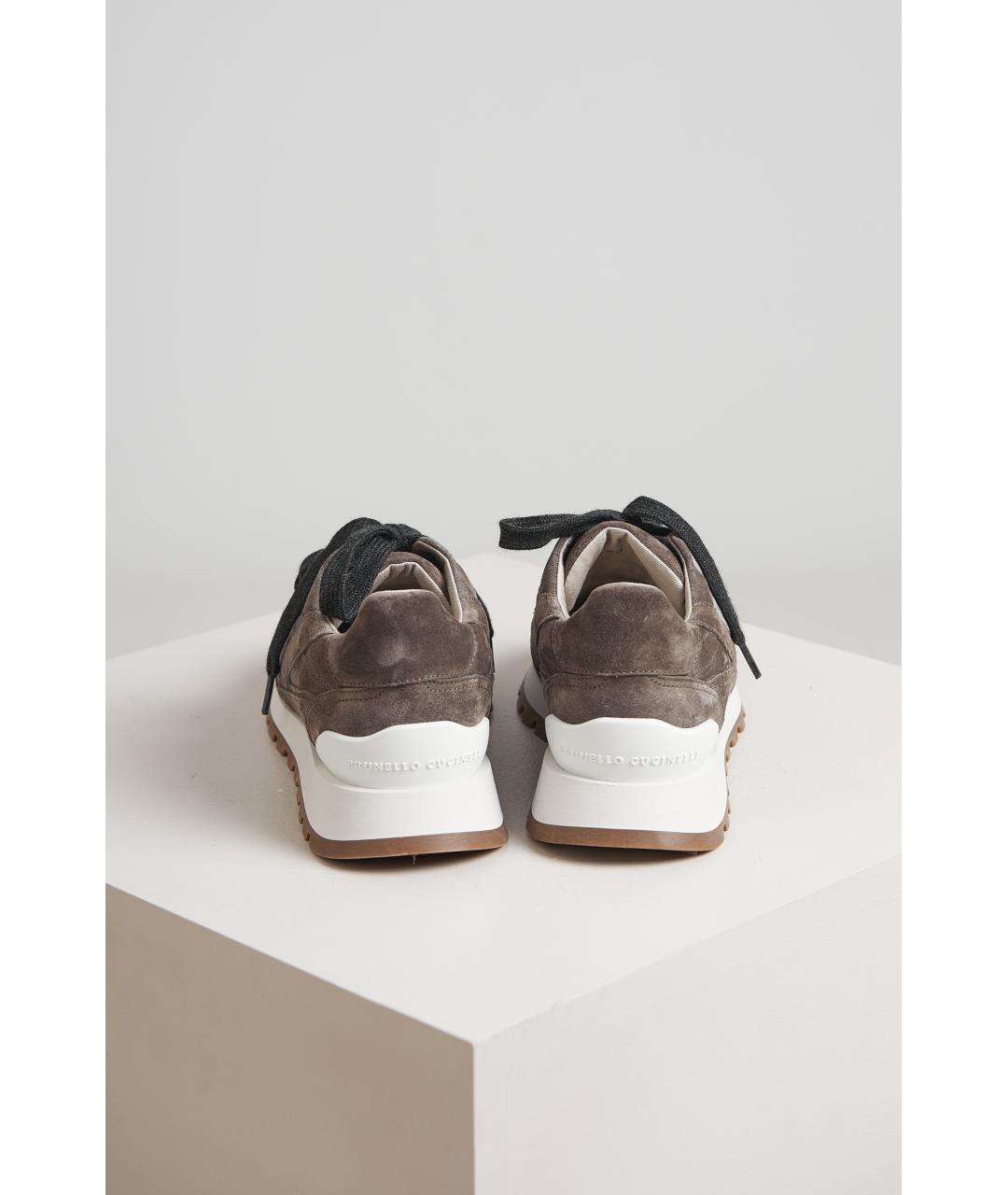 BRUNELLO CUCINELLI Бежевые замшевые кроссовки, фото 3