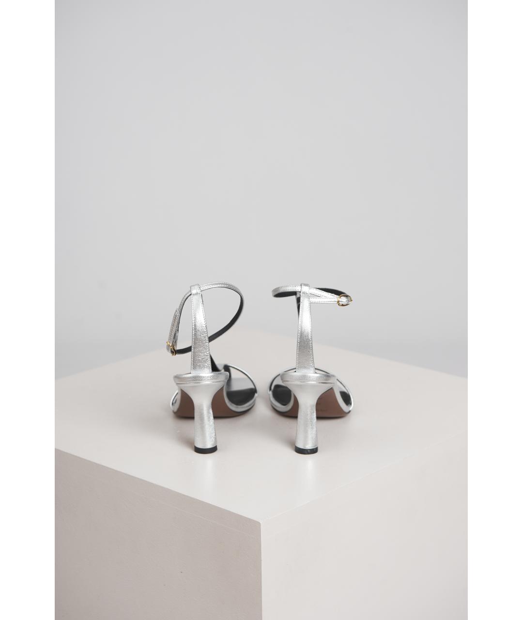 NEOUS Серебряные кожаные босоножки, фото 3