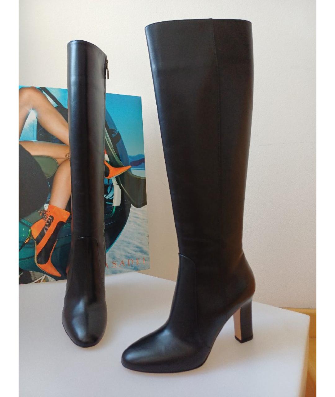 GIANVITO ROSSI Черные кожаные сапоги, фото 4
