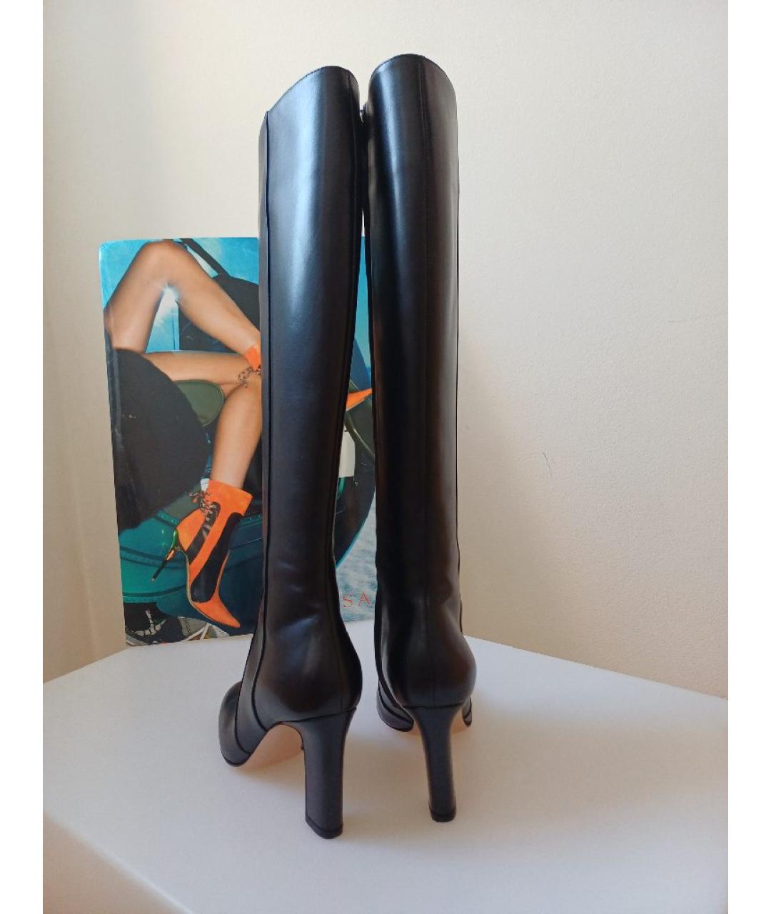 GIANVITO ROSSI Черные кожаные сапоги, фото 6