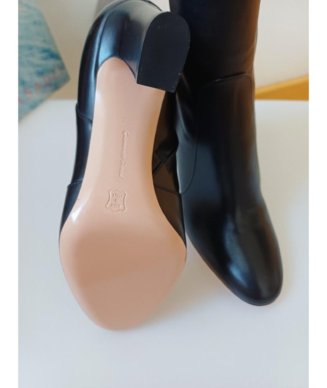 GIANVITO ROSSI Черные кожаные сапоги, фото 7