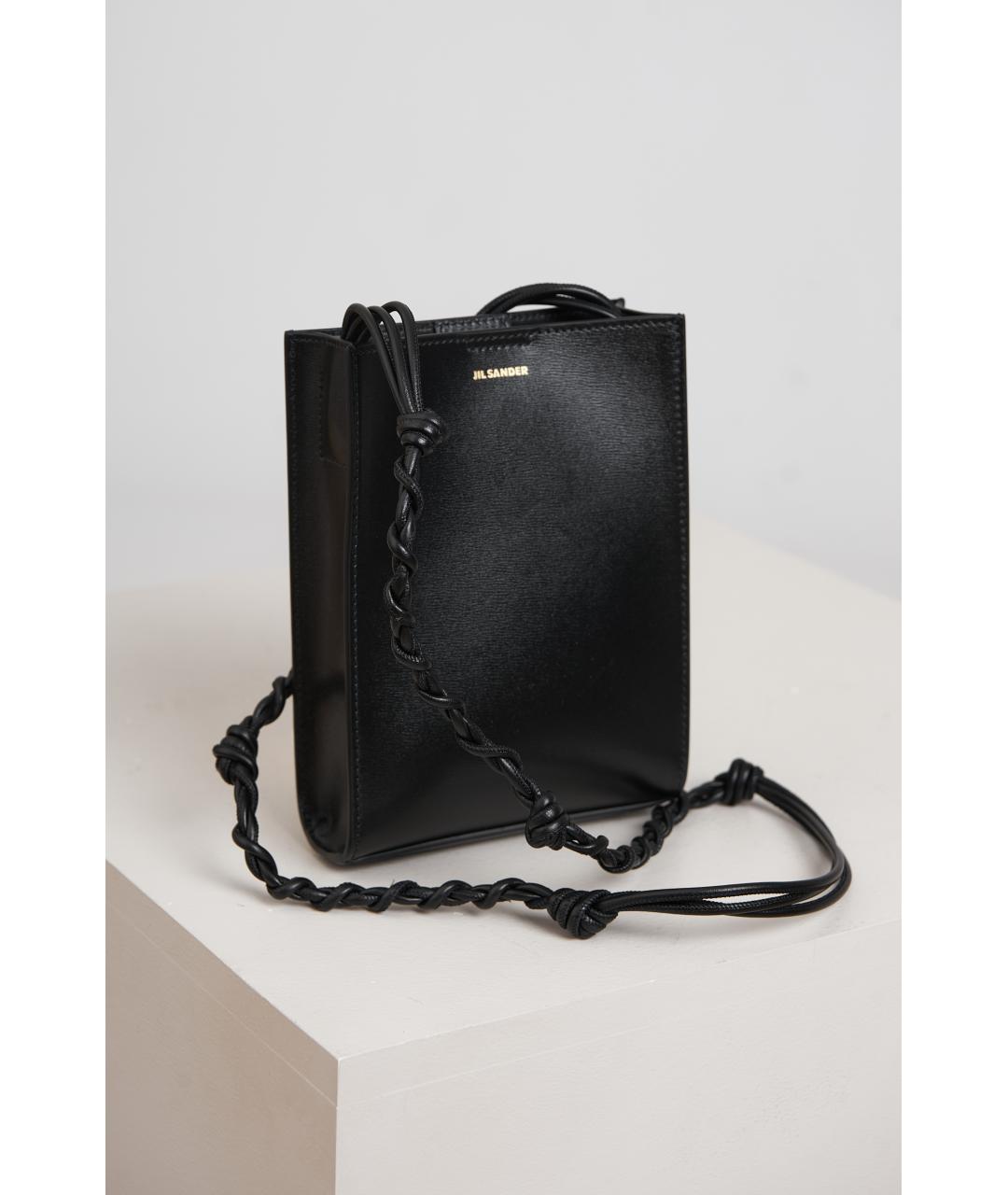 JIL SANDER Черная кожаная сумка через плечо, фото 4