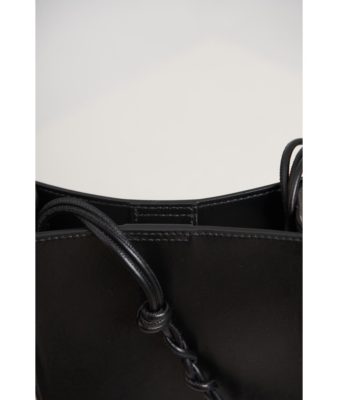 JIL SANDER Черная кожаная сумка через плечо, фото 3