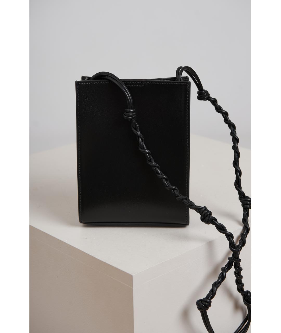 JIL SANDER Черная кожаная сумка через плечо, фото 2