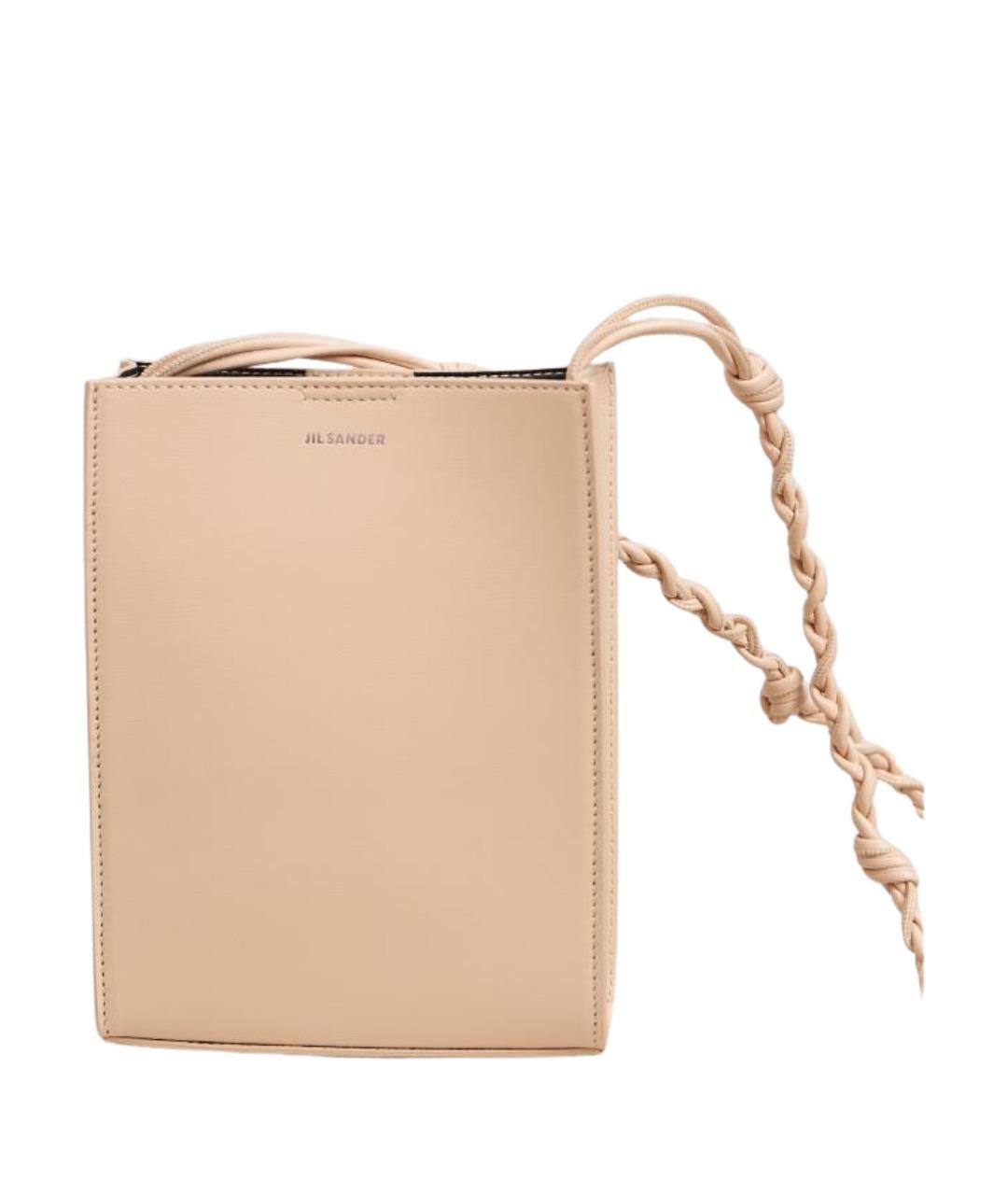 JIL SANDER Бежевая кожаная сумка через плечо, фото 1