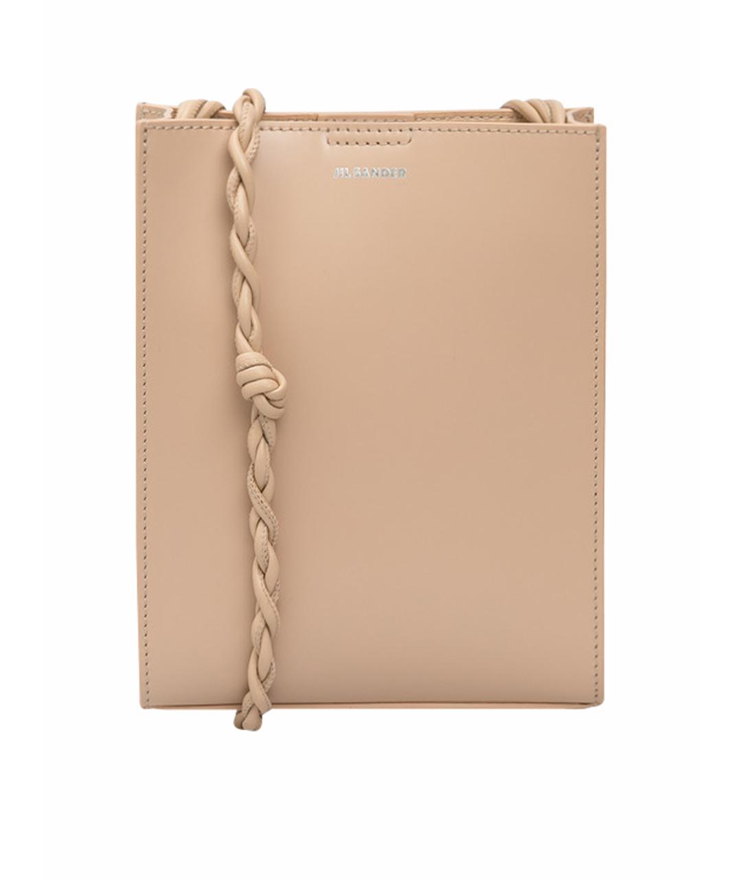 JIL SANDER Бежевая кожаная сумка через плечо, фото 1