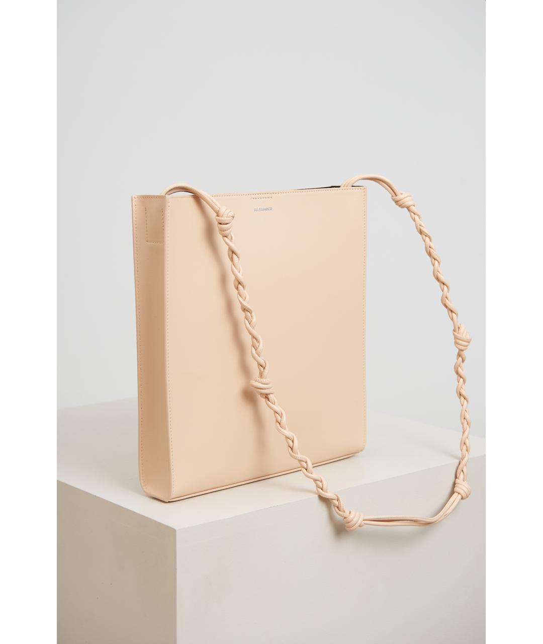 JIL SANDER Бежевая кожаная сумка через плечо, фото 2