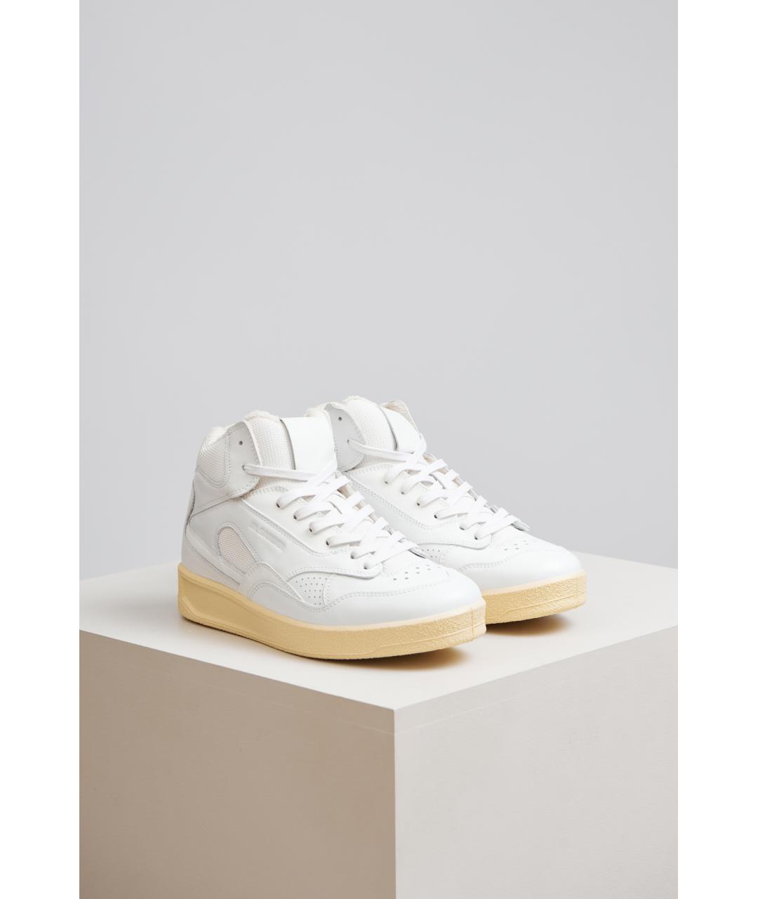 JIL SANDER Белые кожаные кеды, фото 3