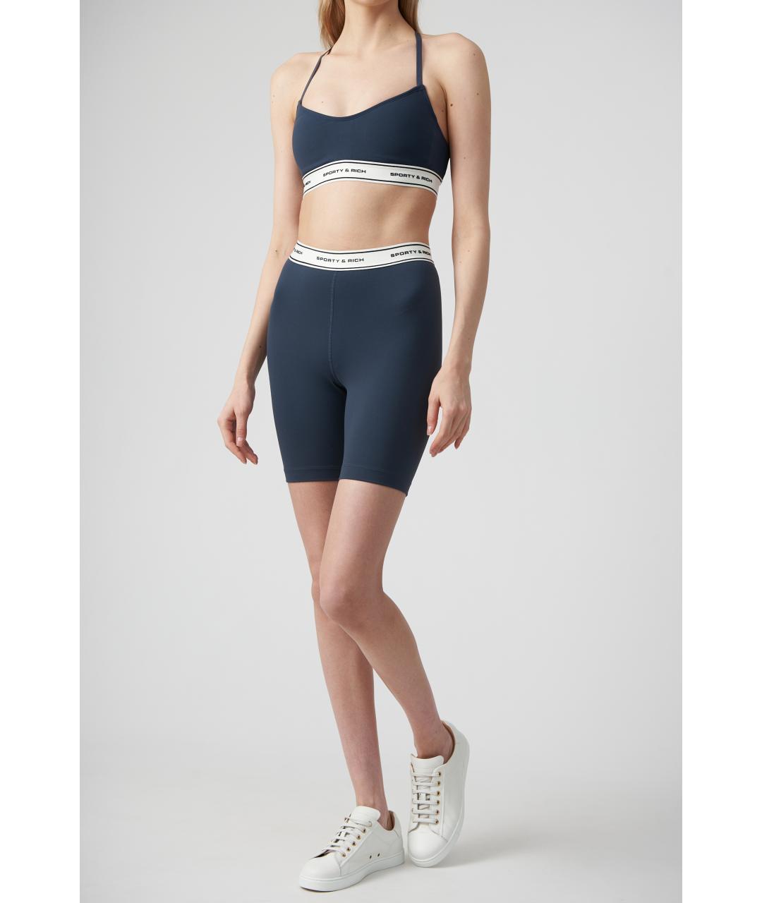 SPORTY AND RICH Темно-синяя полиамидовая майка, фото 3