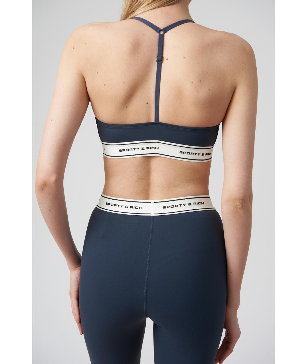 SPORTY AND RICH Темно-синяя полиамидовая майка, фото 5