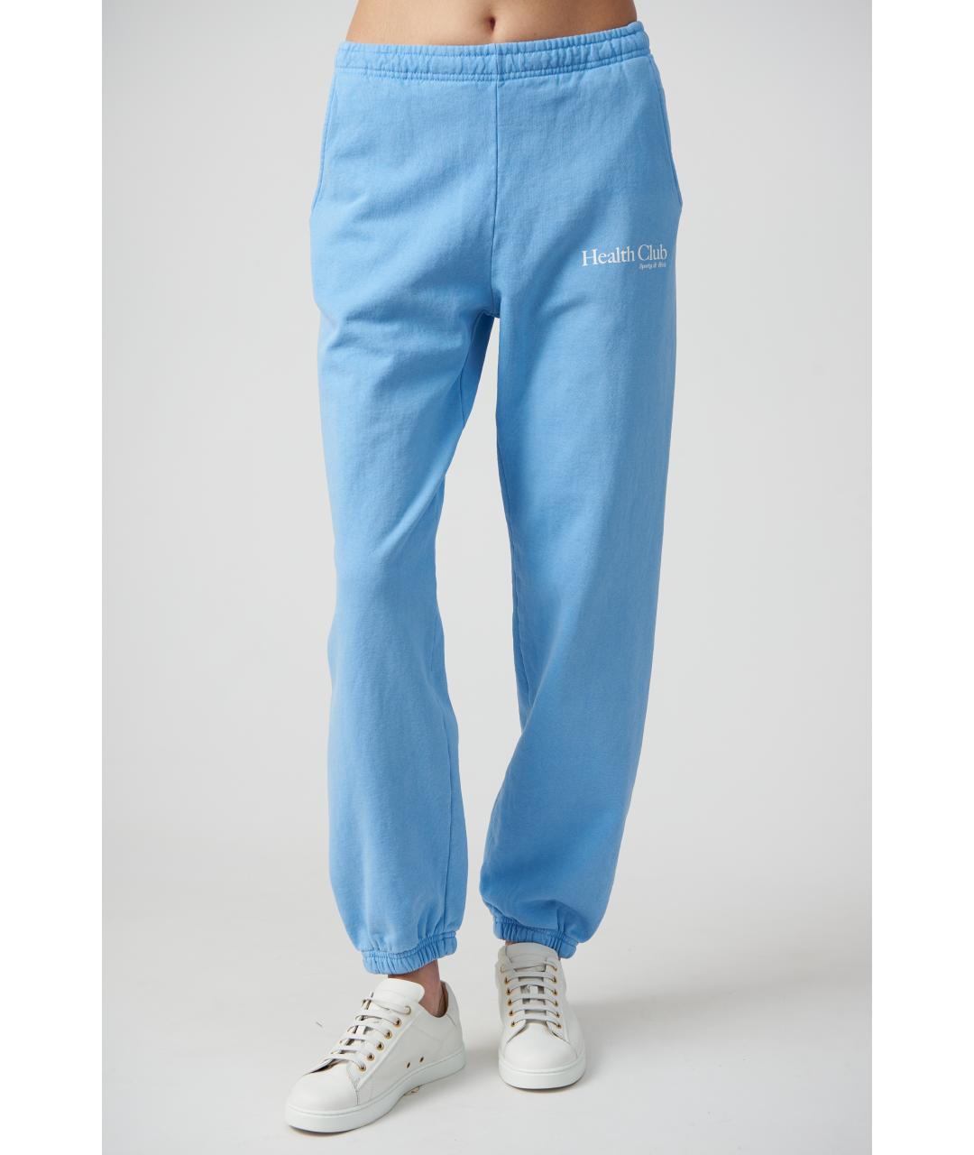 SPORTY AND RICH Голубые хлопковые прямые брюки, фото 4