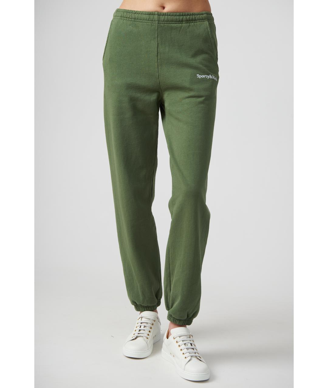 SPORTY AND RICH Хаки хлопковые спортивные брюки и шорты, фото 2