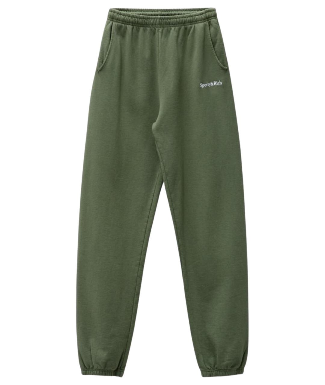 SPORTY AND RICH Хаки хлопковые спортивные брюки и шорты, фото 1