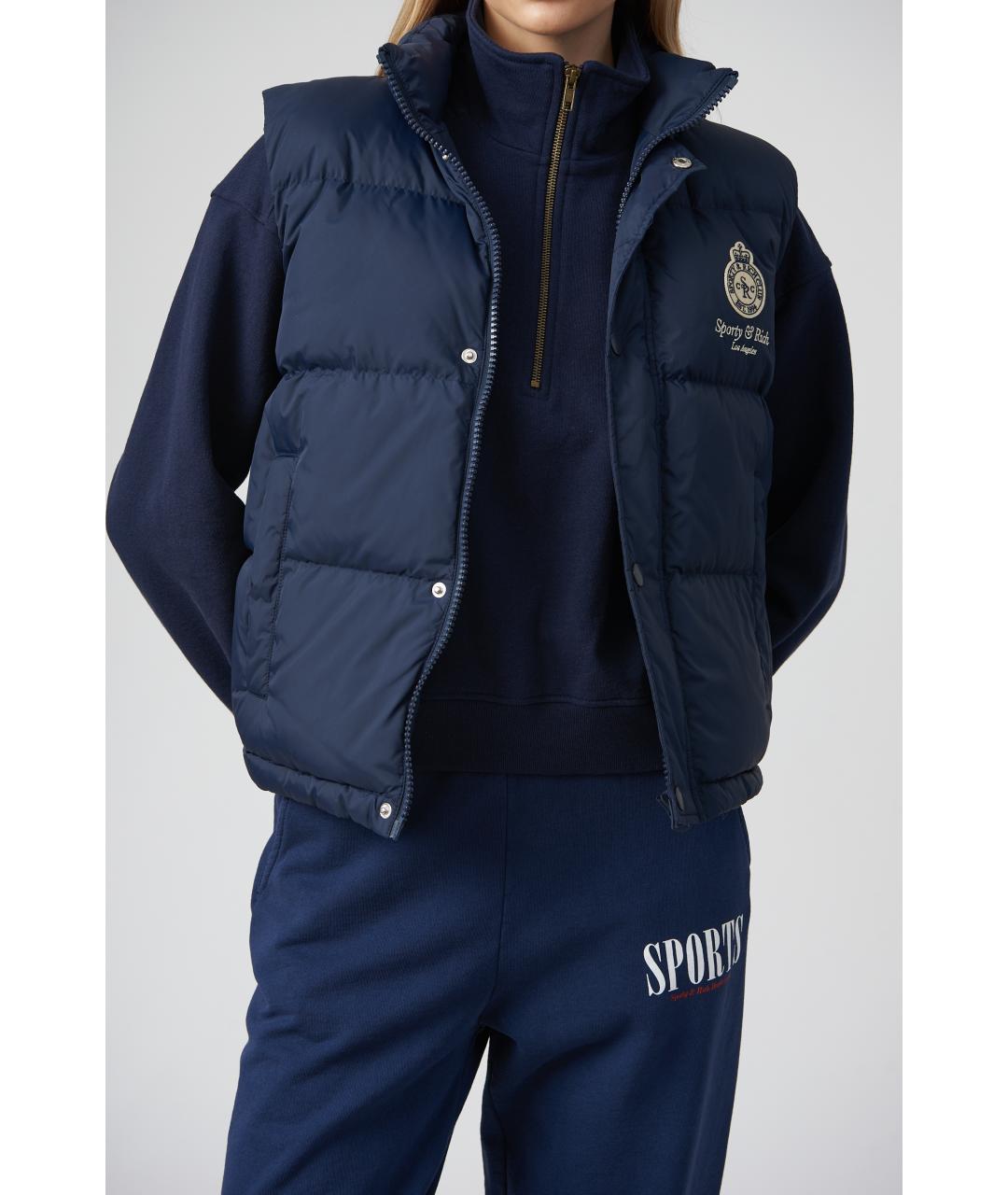 SPORTY AND RICH Темно-синий полиамидовый жилет, фото 2