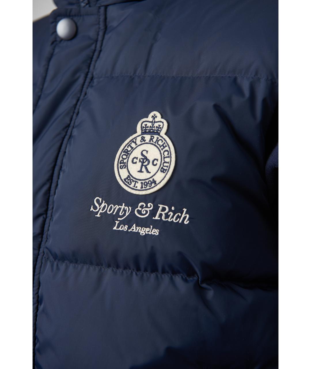 SPORTY AND RICH Темно-синий полиамидовый жилет, фото 5