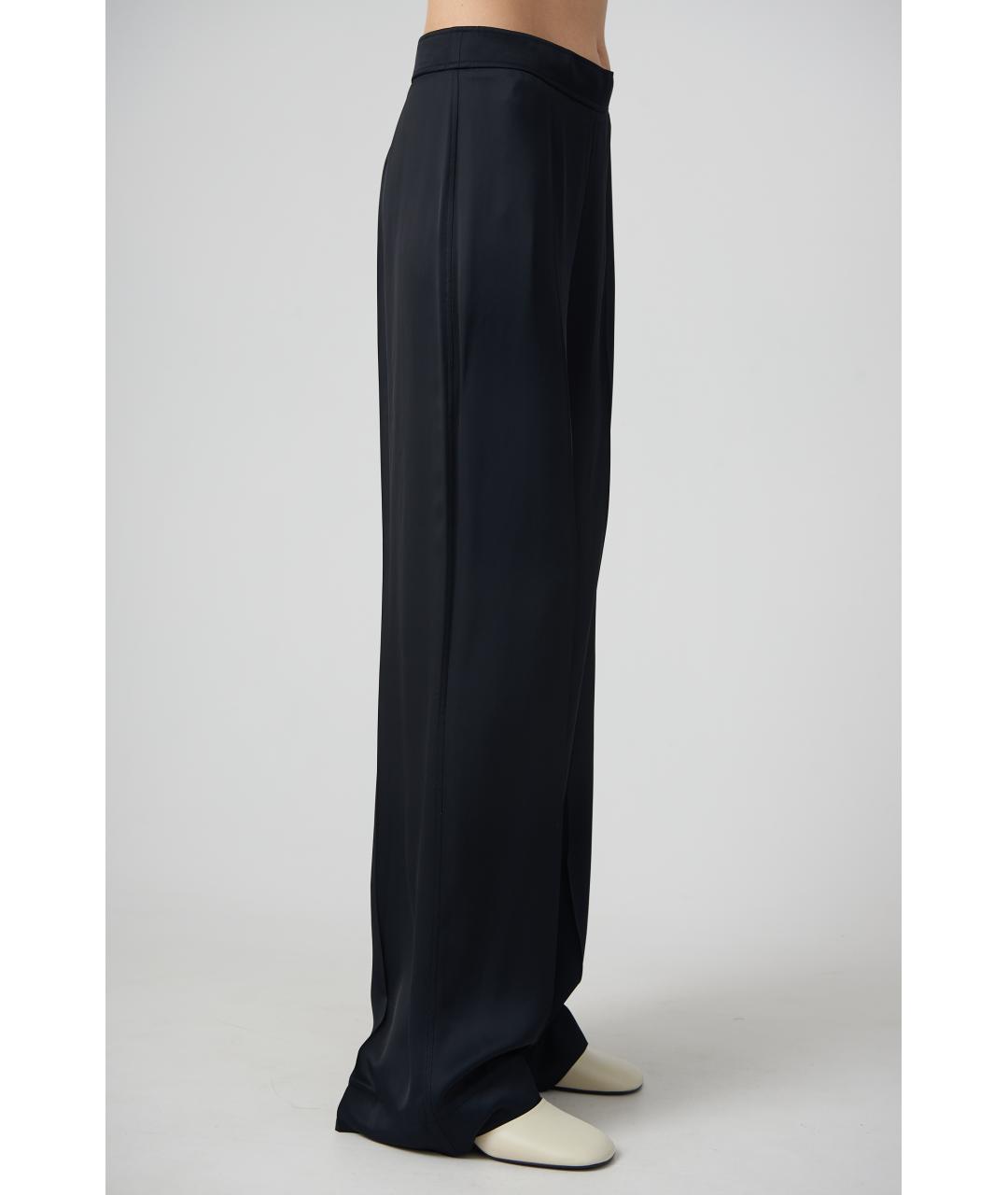 JIL SANDER Черные вискозные прямые брюки, фото 4