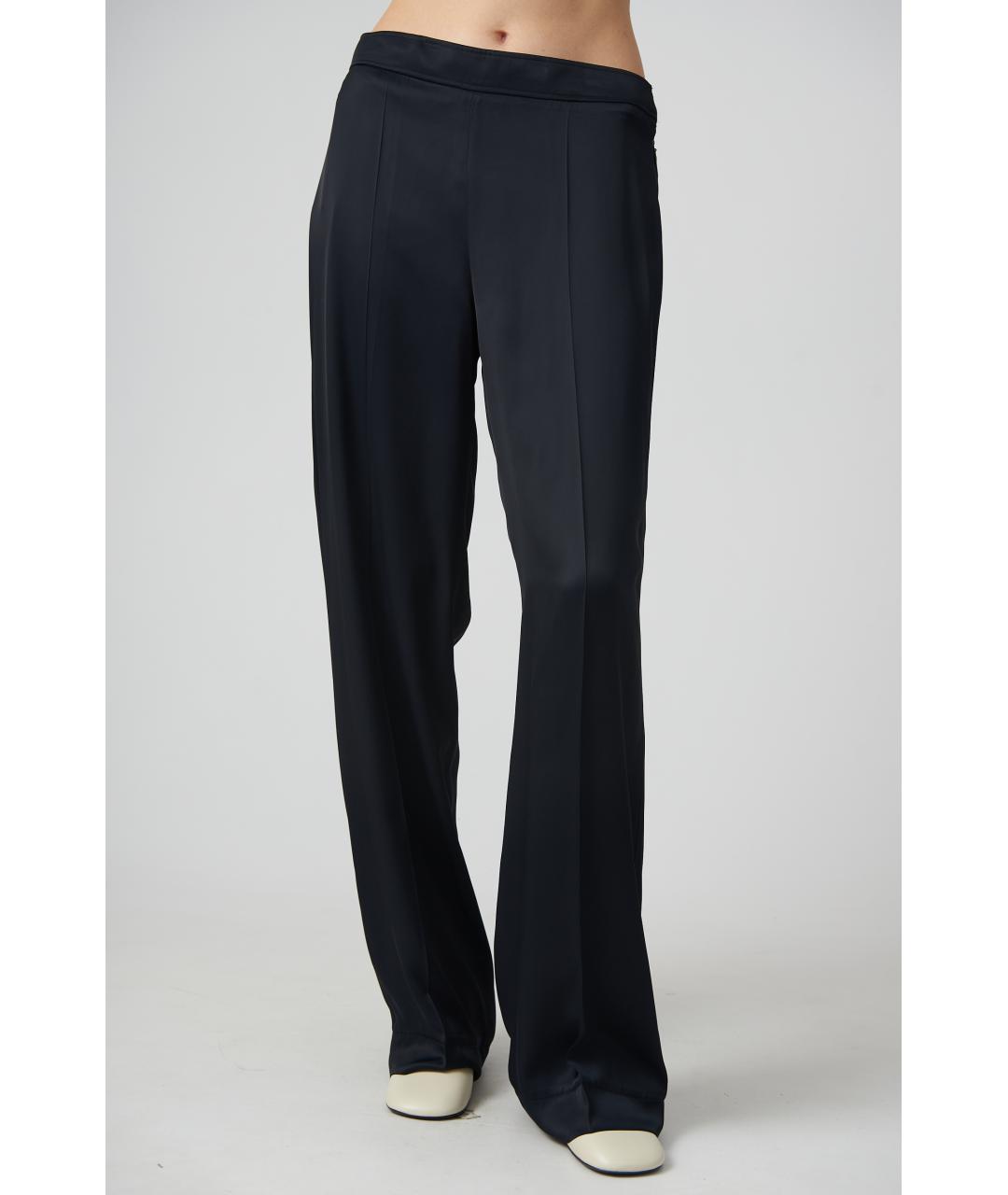 JIL SANDER Черные вискозные прямые брюки, фото 3