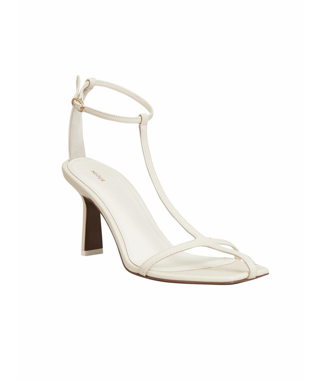 NEOUS Белые кожаные босоножки, фото 1