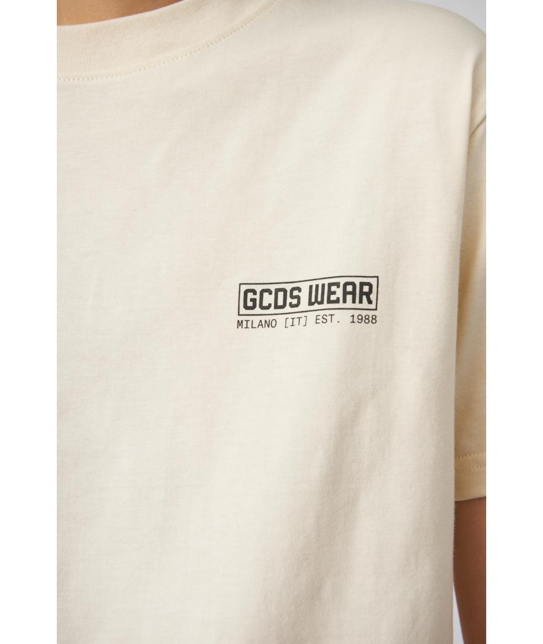 GCDS Белая хлопковая футболка, фото 5