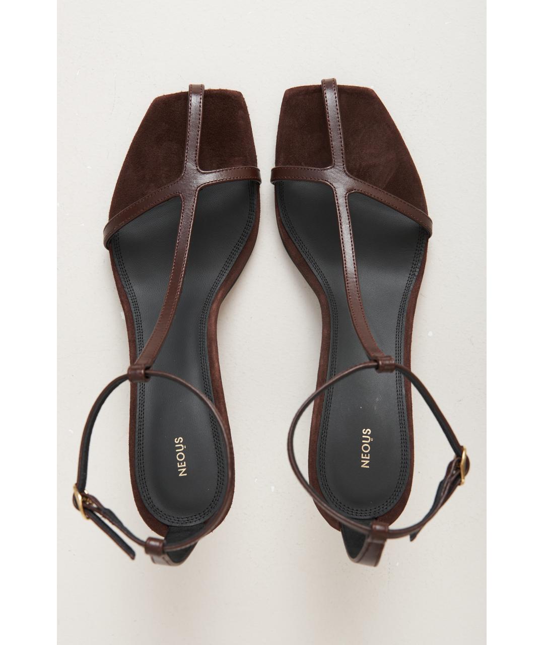 NEOUS Коричневые кожаные босоножки, фото 4